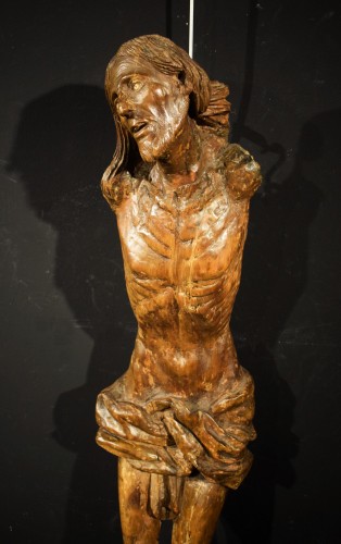 Renaissance - Christ Crucifié sculpture en bois de tilleul - Lombardie, fin de XVe siécle